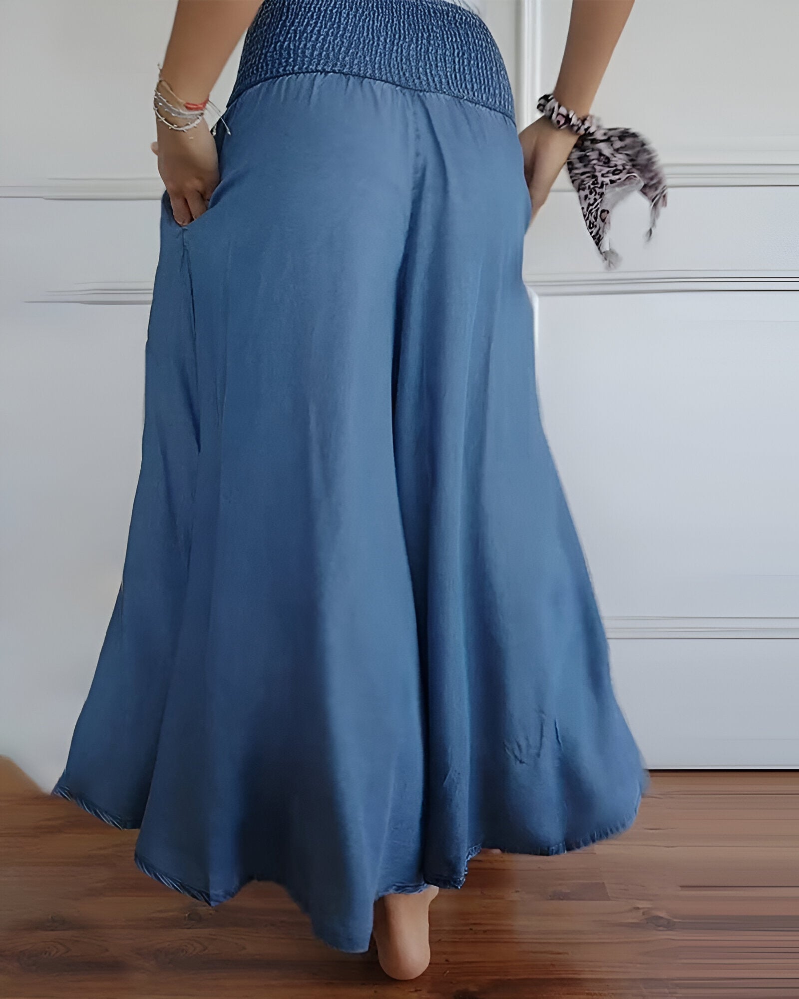 P|H - Wide-Leg Smocked Waist Trousers Emma