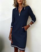 P|H - Zip Collar Knit Sweater Dress Judith