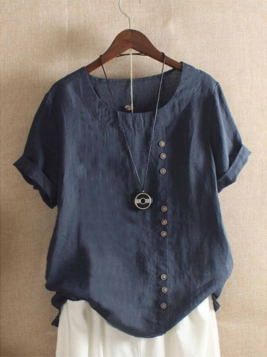 P|H - Breezy Button-Front Blouse Bianca