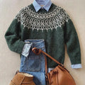 P|H - Forest Green Nordic Yoke Sweater Deborah