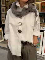 P|H - Elegant Large-Button Blouse Sophie