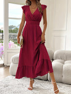 P|H - Flowing V-Neck Maxi Dress Rose