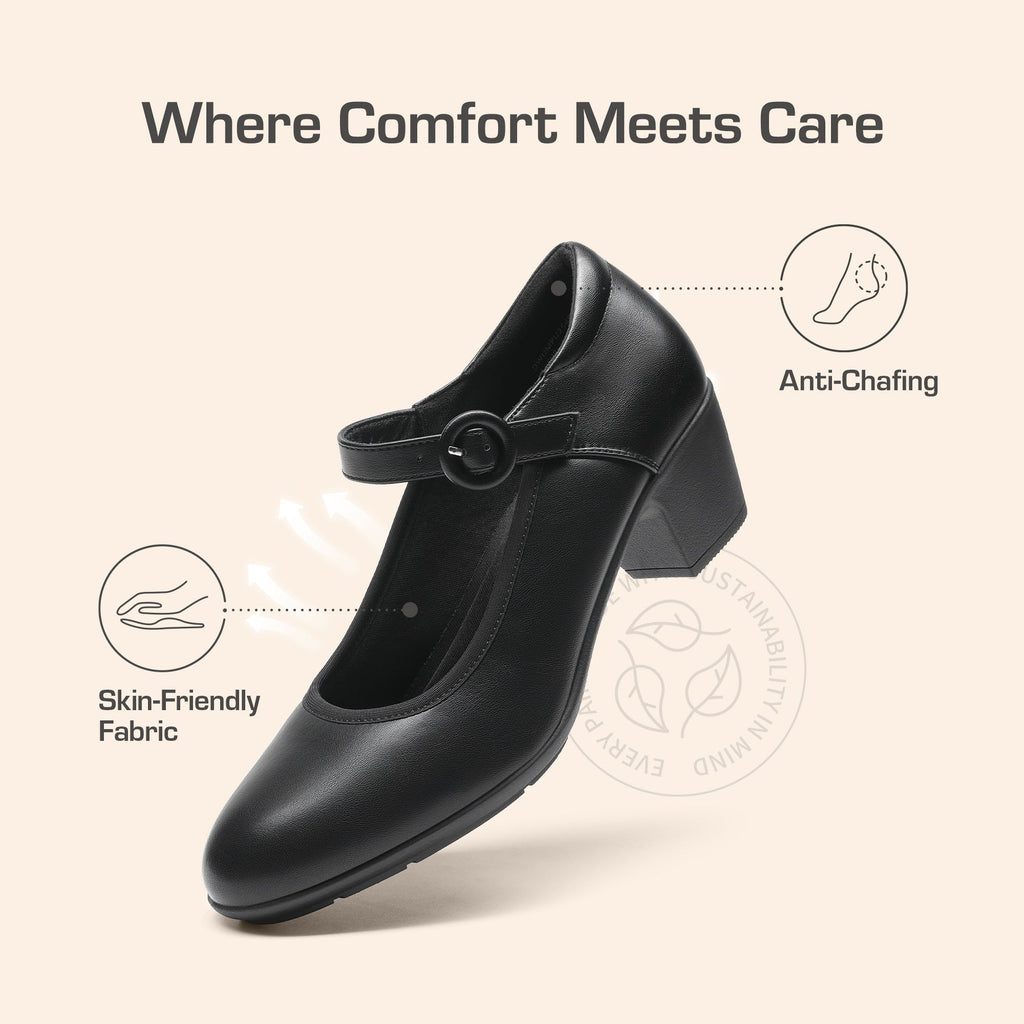 P|H - Cushioned Mary Jane Block Heels Donna