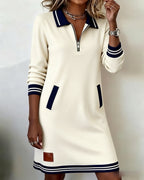 P|H - Zip Collar Knit Sweater Dress Judith