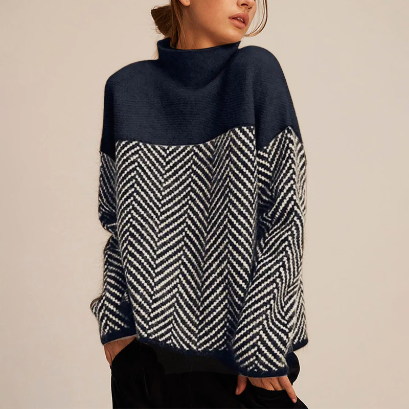 P|H - Chevron Knit Mock Neck Sweater Kathleen