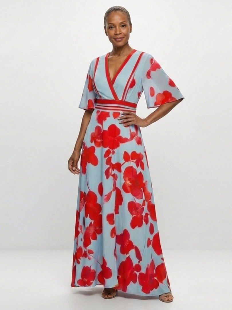 P|H - Sleeved Floral Maxi Dress Corinne