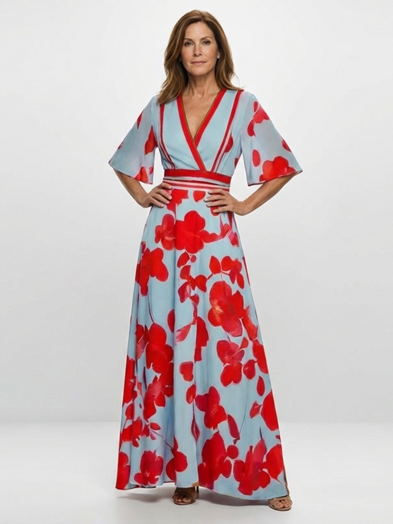 P|H - Sleeved Floral Maxi Dress Corinne