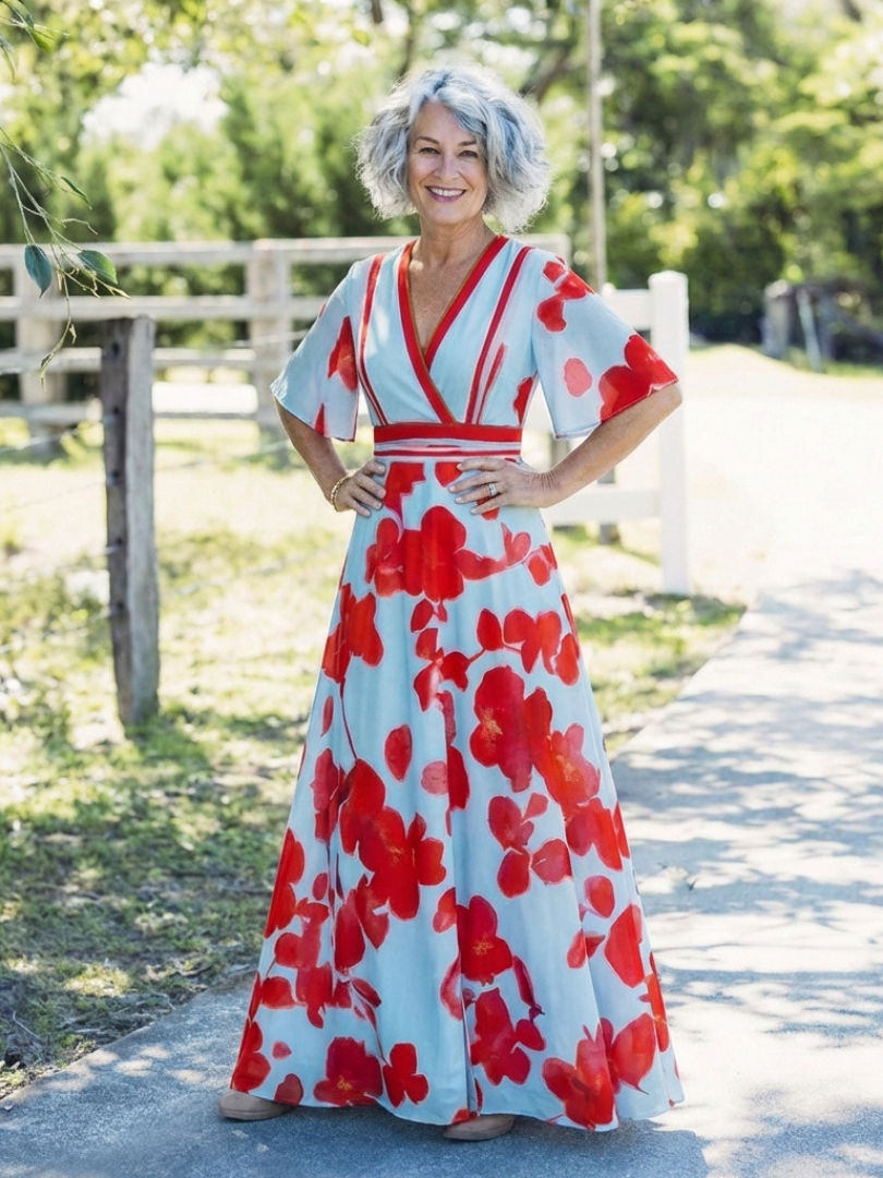 P|H - Sleeved Floral Maxi Dress Corinne