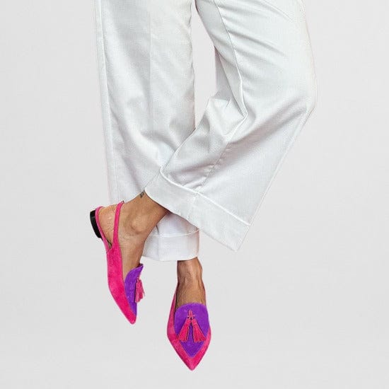 P|H - Fringed Ankle-Strap Ballet Flats Evelyn