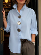 P|H - Elegant Large-Button Blouse Sophie