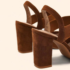 P|H - Pointed Elastic-Strap Block Heels for Women Ruth