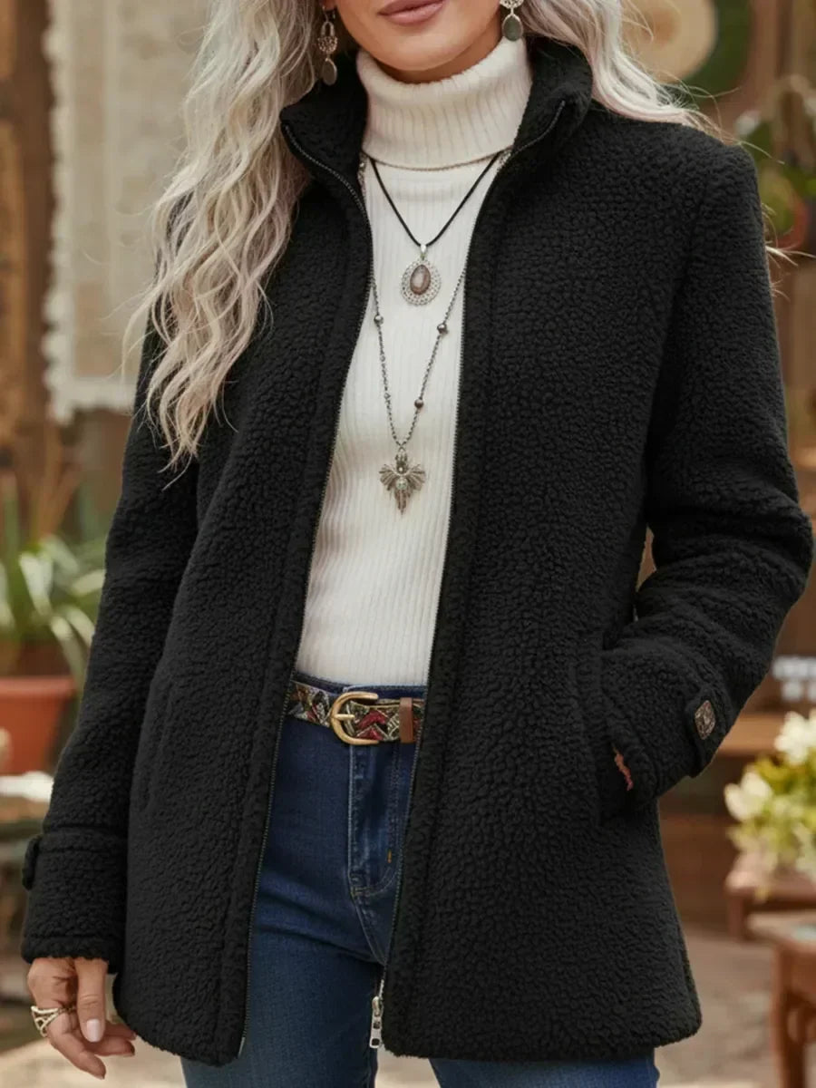 P|H - Cozy Sherpa Stand Collar Jacket Pamela