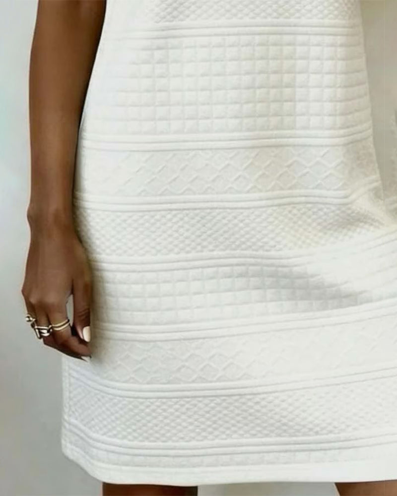 P|H - Textured Button Shift Dress for Women Grace