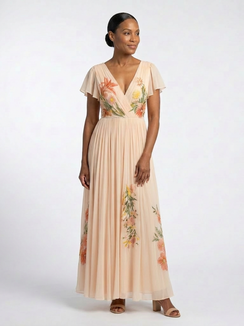 P|H - Pleated Floral Maxi Dress Avery