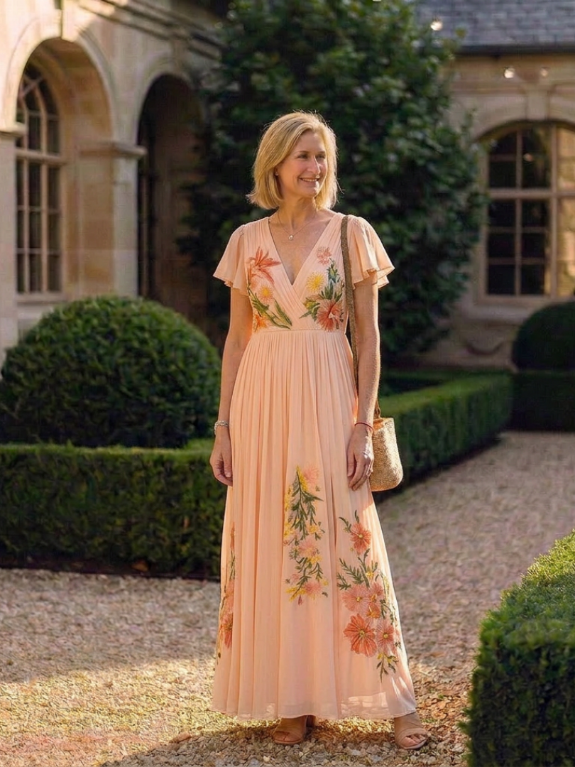 P|H - Pleated Floral Maxi Dress Avery