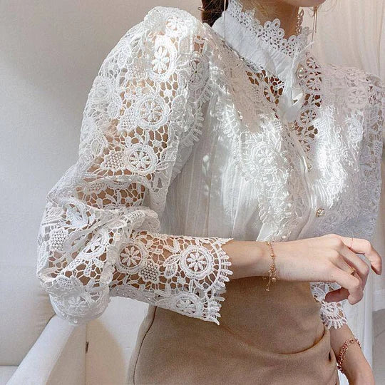 P|H - Long Sleeve Lace Detail Shirt Tove