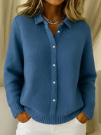 P|H - Textured Knit Button-Up Cardigan Rose