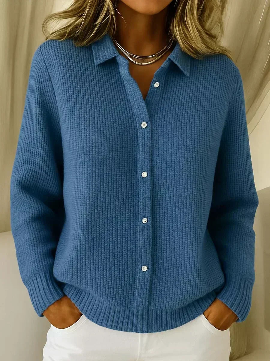 P|H - Textured Knit Button-Up Cardigan Rose