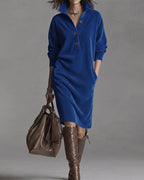 P|H - Ribbed Button Collar Dress for Women Sharon