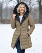 P|H - Faux Fur Hooded Puffer Coat Judith