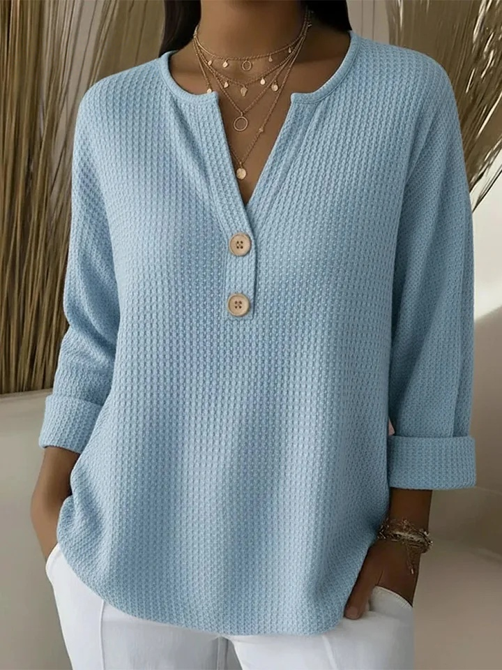 P|H - Waffle Henley Button Top Dorothy