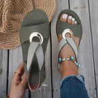 P|H - Elegant Buckle Flat Sandals Diane
