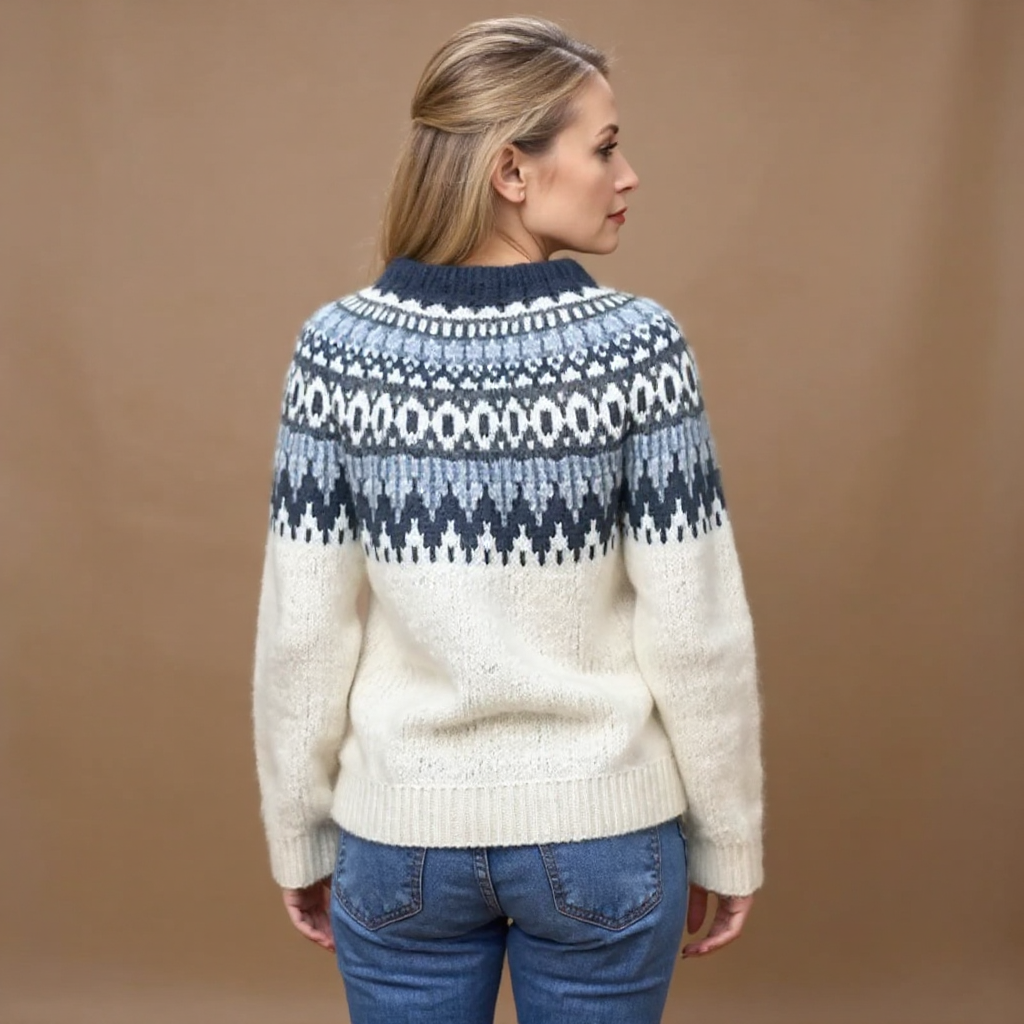 P|H - Navy Snowflake Yoke Knit Sweater Catherine