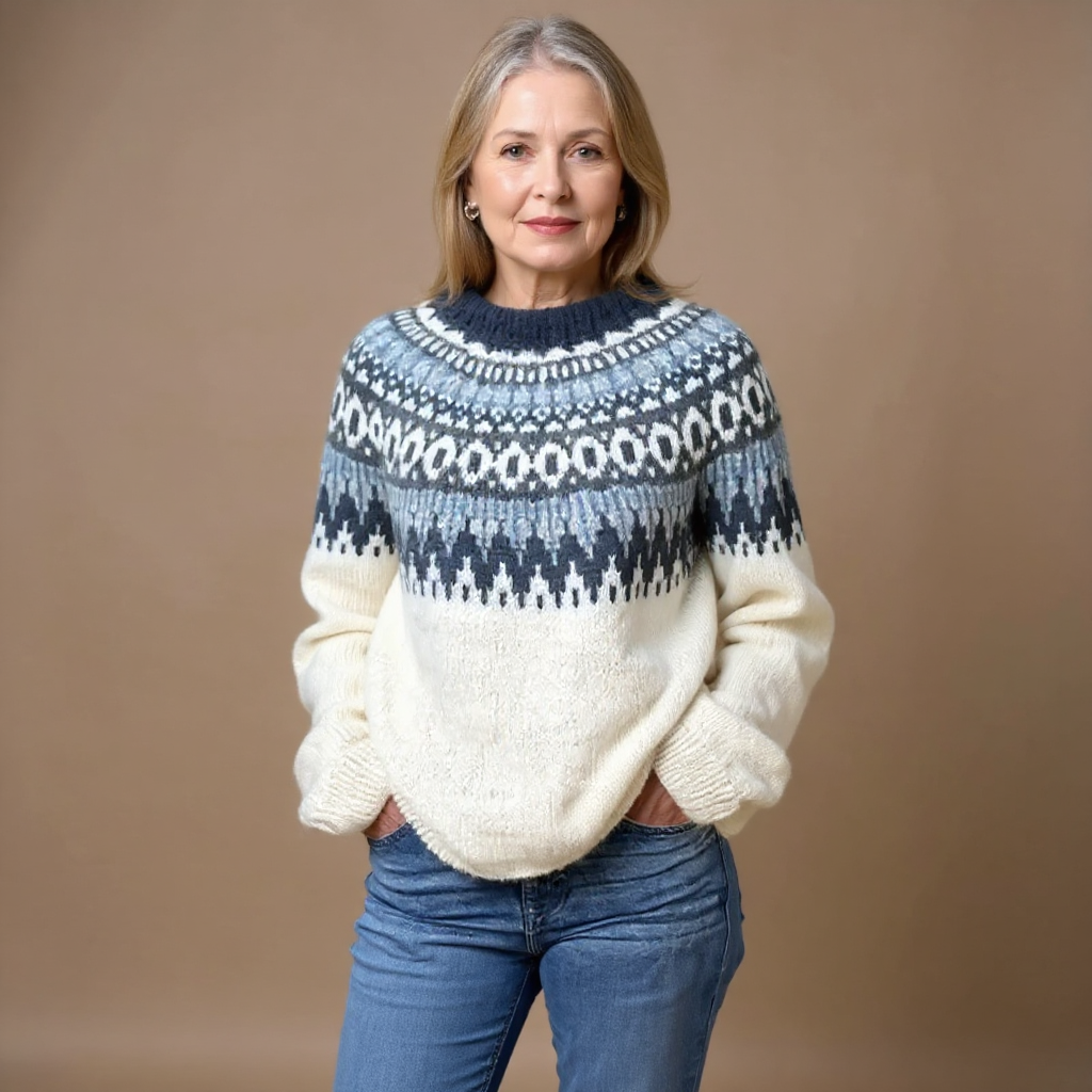 P|H - Navy Snowflake Yoke Knit Sweater Catherine