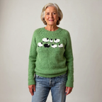 P|H - Green Sheep Motif Knit Sweater Helen