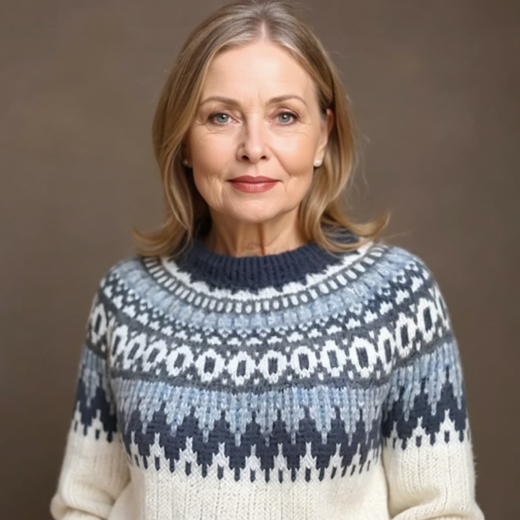 P|H - Navy Snowflake Yoke Knit Sweater Catherine