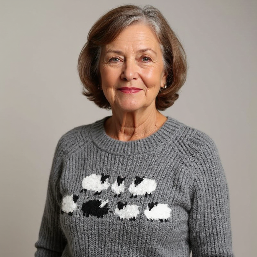P|H - Gray Sheep Motif Knit Sweater Nancy