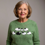 P|H - Green Sheep Motif Knit Sweater Helen