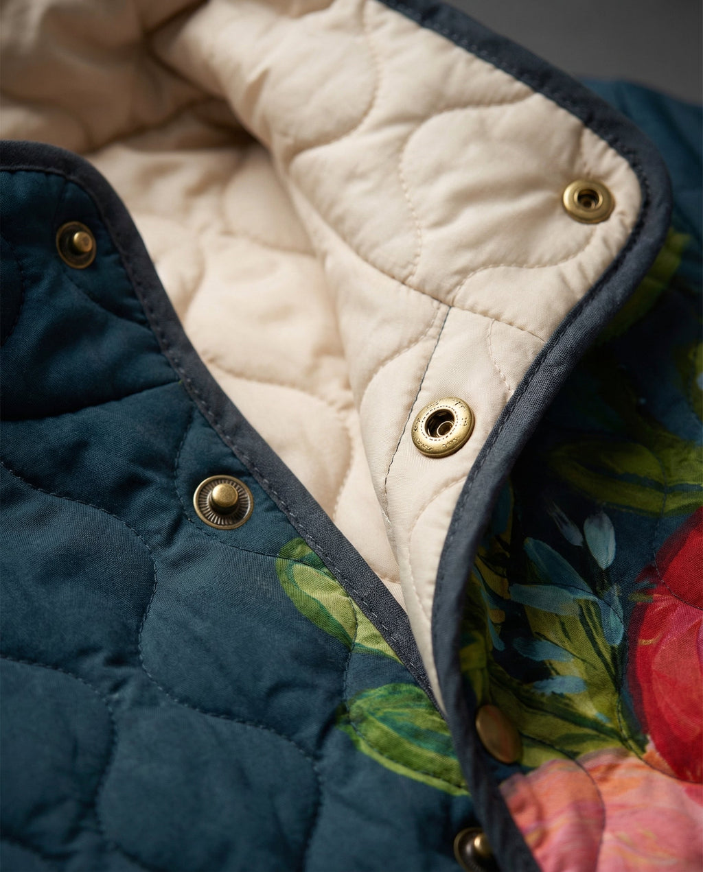 P|H - Painted Floral Quilted Jacket Rose