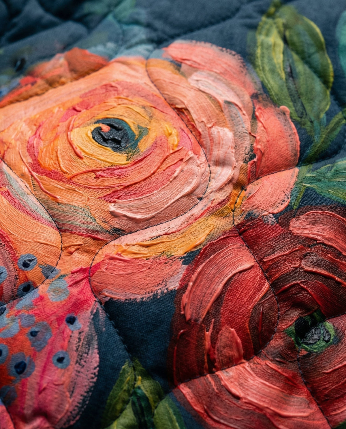 P|H - Painted Floral Quilted Jacket Rose