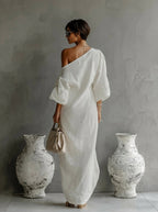P|H - One-Shoulder Draped Maxi Dress Marilyn
