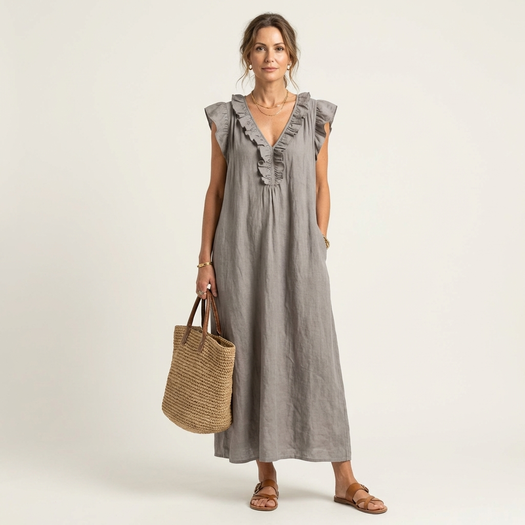 P|H - Ruffle V-Neck Maxi Dress Marilyn