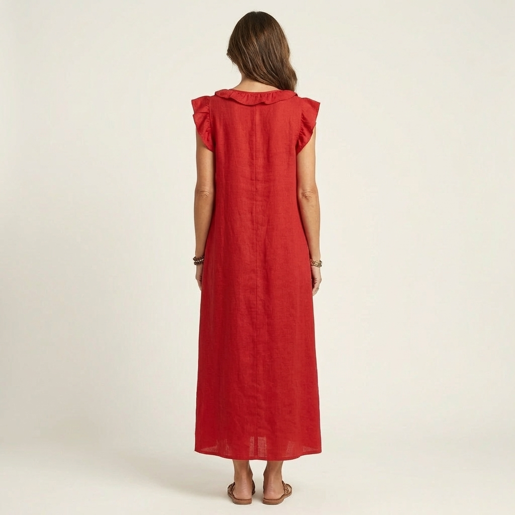 P|H - Ruffle V-Neck Maxi Dress Marilyn