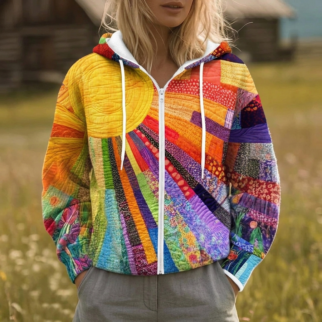 P|H - Quilted Sunburst Zip Hoodie Theresa