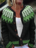 P|H - Green Diamond Yoke Cardigan Yvonne