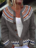 P|H - Rust Diamond Yoke Cardigan Margaret