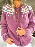 P|H - Mauve Snowflake Knit Cardigan Sandra