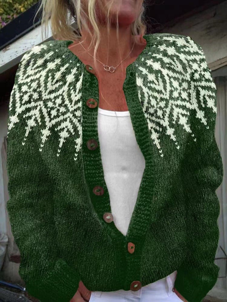 P|H - Forest Snowflake Yoke Cardigan Deborah