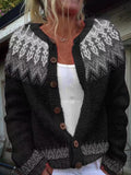 P|H - Charcoal Snowflake Yoke Cardigan Evelyn