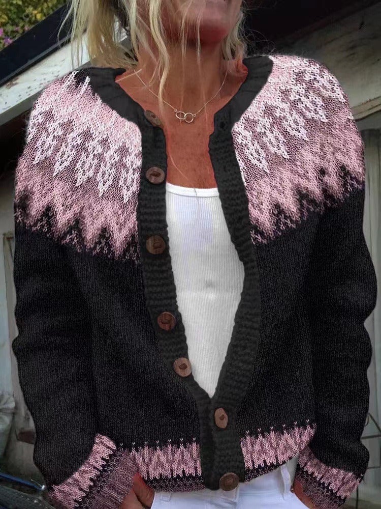 P|H - Black Rose Fair Isle Cardigan Linda
