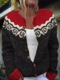 P|H - Red Scroll Yoke Cardigan Grace