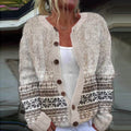 P|H - Oatmeal Fair Isle Trim Cardigan Rose