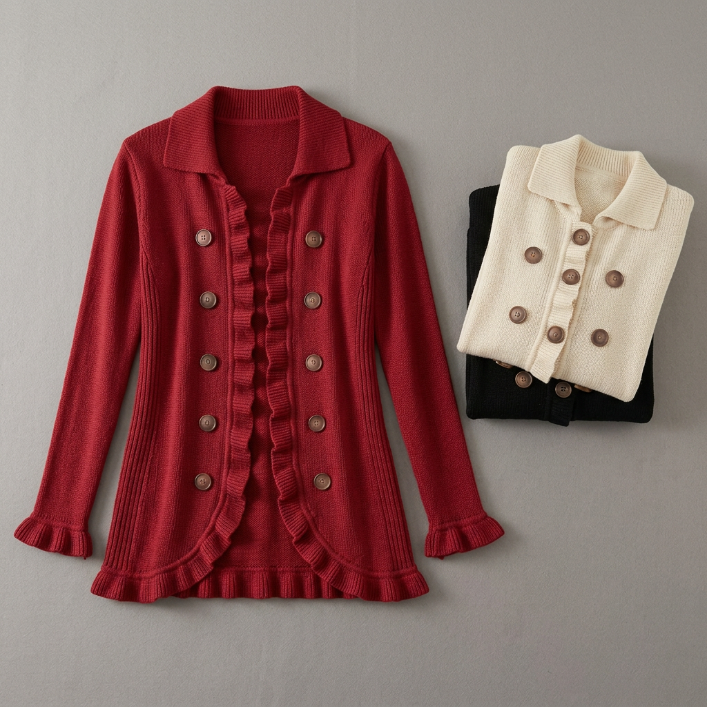 A ruffle down both front edges