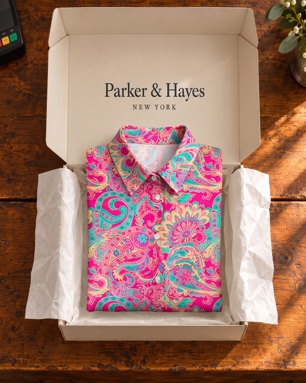 P|H - Paisley Print Button-Up Blouse for Women Pamela