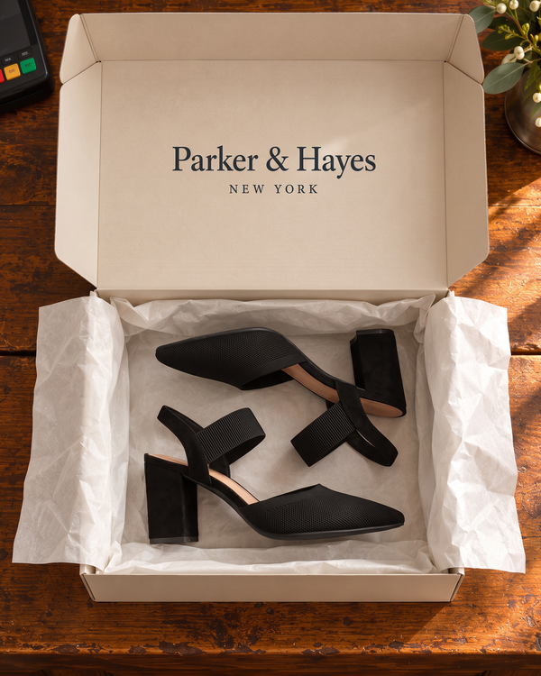 P|H - Pointed Elastic-Strap Block Heels for Women Ruth