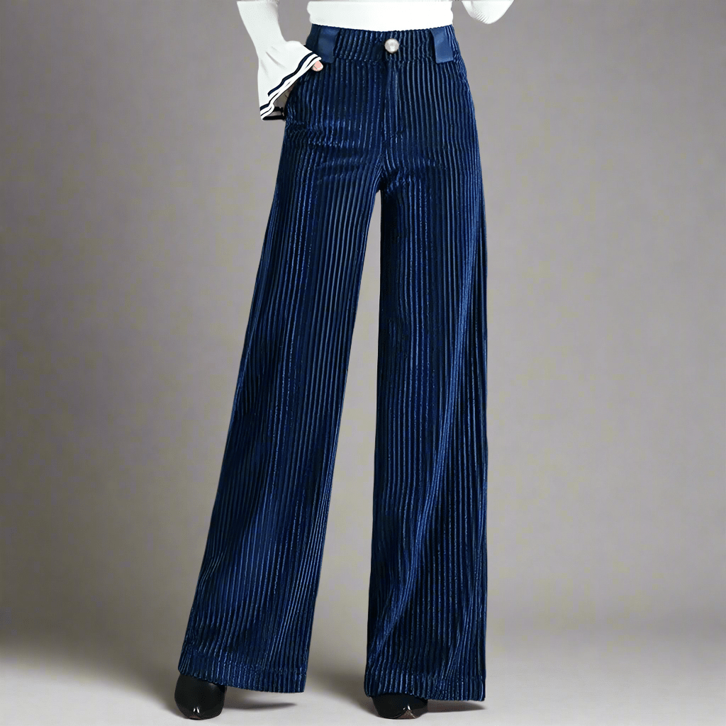 P|H - High-Rise Knit Velvet Trousers Violet
